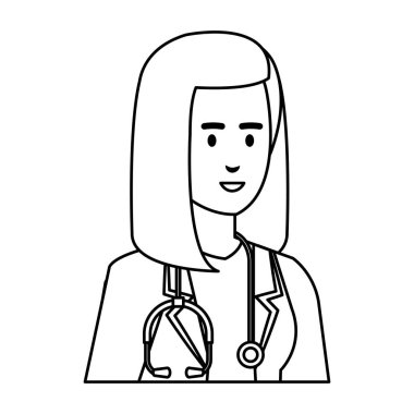 Steteskoplu profesyonel kadın doktor.