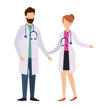 profesyoneller Doktorlar birkaç karakter avatarları