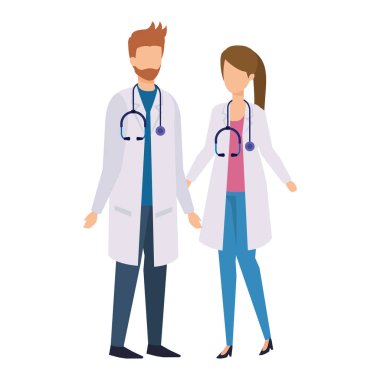 profesyoneller Doktorlar birkaç karakter avatarları