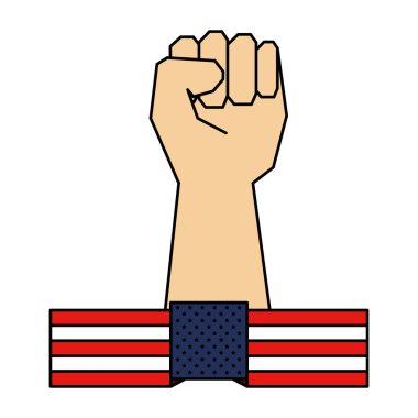 insan yumruk ve ABD bayrağı teslim