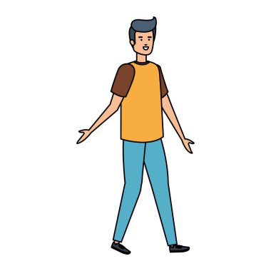 Genç ve rahat bir adam karakter