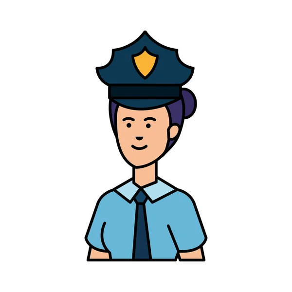Personaggio avatar ufficiale di polizia femminile — Vettoriale Stock
