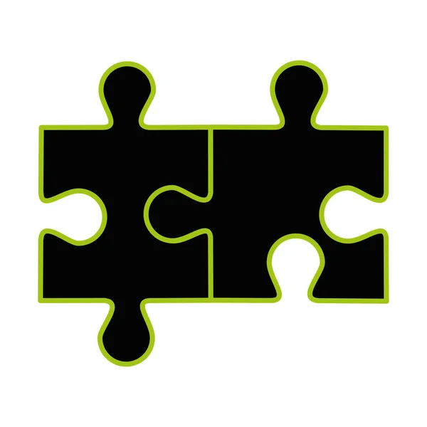 Puzzle game pieces icon — Stock Vector