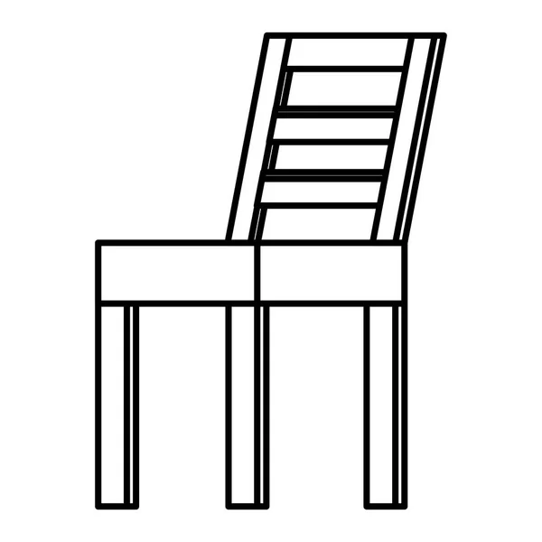 Ikon terisolasi dari kursi kayu - Stok Vektor