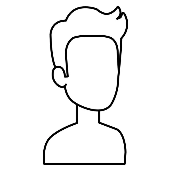 Jeune homme personnage avatar torse nu — Image vectorielle