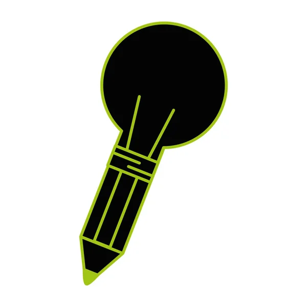Ampoule idée de lumière avec crayon — Image vectorielle