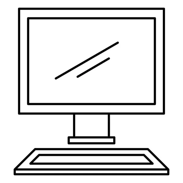 Ordinateur de bureau icône isolée — Image vectorielle