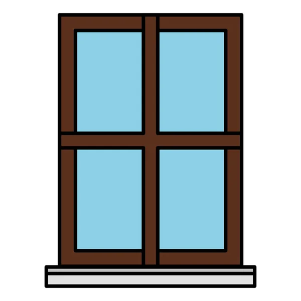 Ventana de la casa icono aislado — Vector de stock