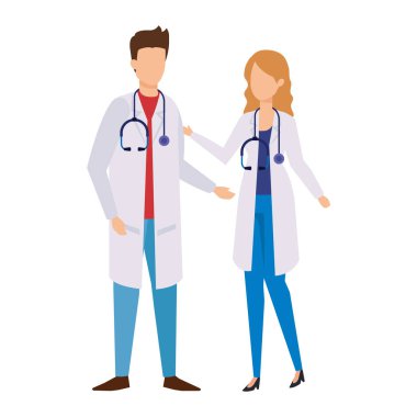 profesyoneller Doktorlar birkaç karakter avatarları