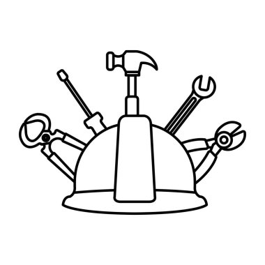 Set araçları ile inşaat kask