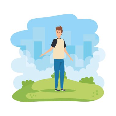 alanında genç ve rahat adam