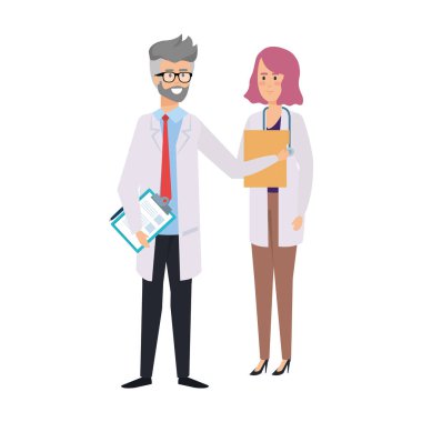 profesyoneller Doktorlar birkaç karakter avatarları