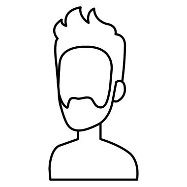 Sakal gömleksiz avatar karakter ile genç adam