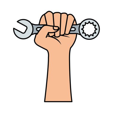 İngiliz anahtarı anahtar aracı simgesini ile el