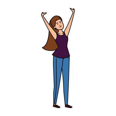 güzel ve genç kadın karakter kutluyor