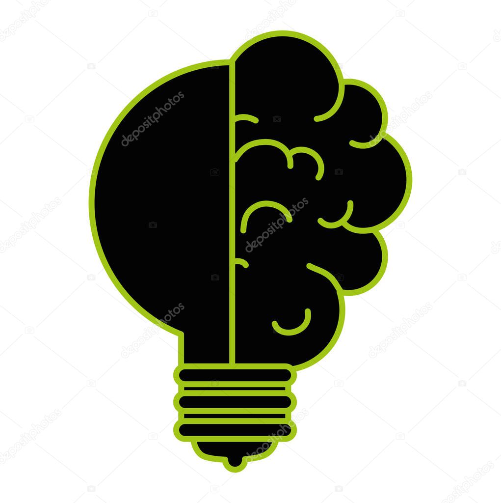 bulb light idea with brain