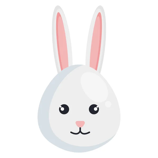 Cute rabbit head character — Stock Vector