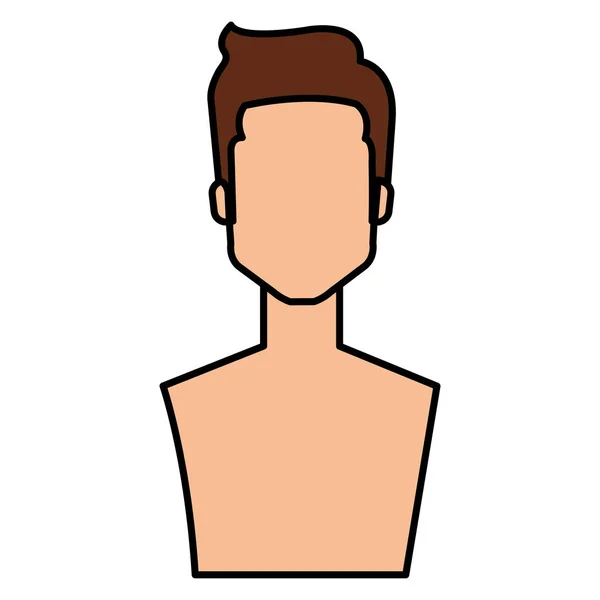 Young man shirtless avatar character — Stock Vector
