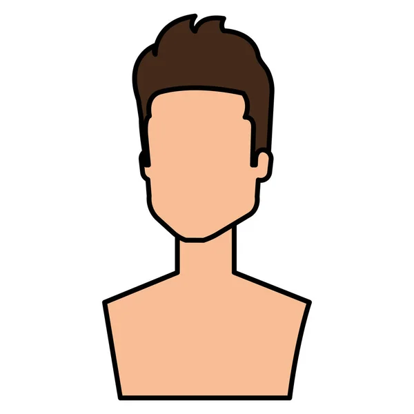 Νεαρός άνδρας shirtless avatar χαρακτήρων — Διανυσματικό Αρχείο