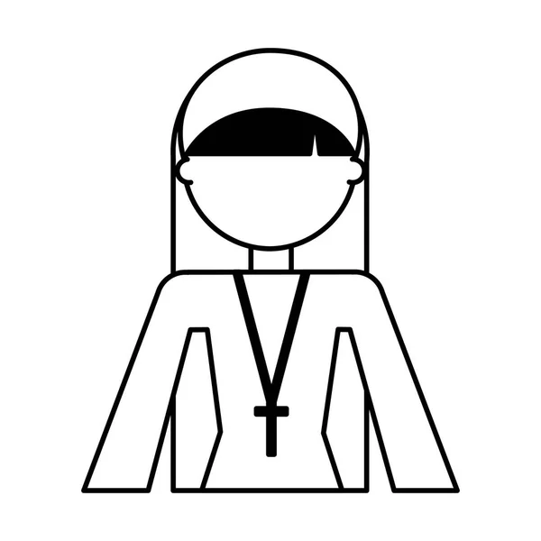 Religieuze nun avatar karakter — Stockvector