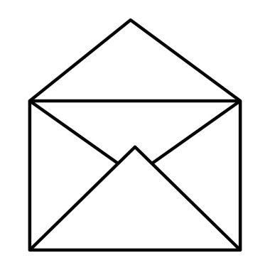 Zarf posta izole simgesi