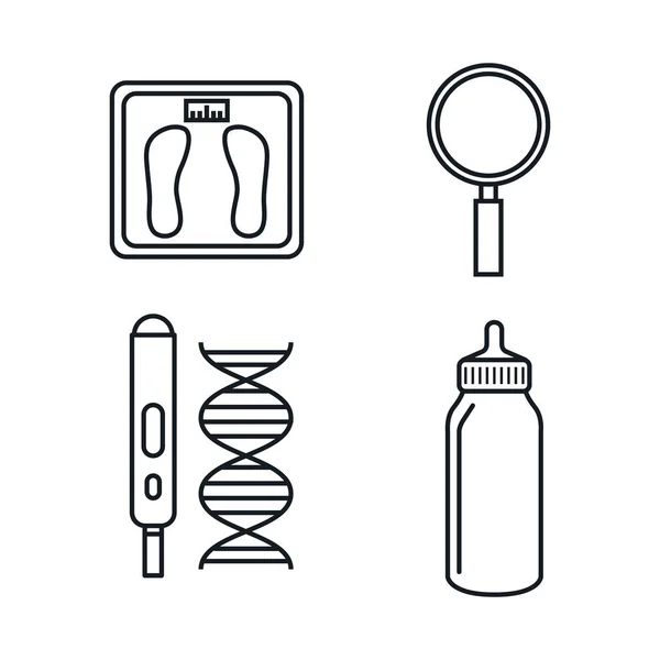 Zwangerschap moederschap medische apparatuur elementen gezondheidszorg — Stockvector