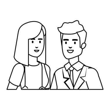 profesyoneller Doktorlar birkaç karakter avatarları