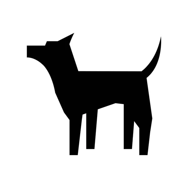 Hund Maskottchen Silhouette isoliert Symbol — Stockvektor