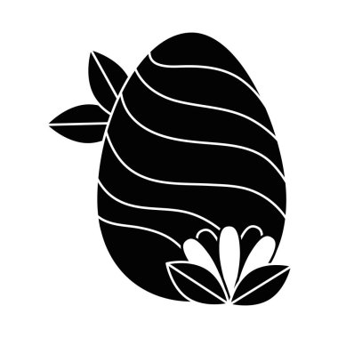 çizgiler ve Leafs ile boyanmış Paskalya yumurtası