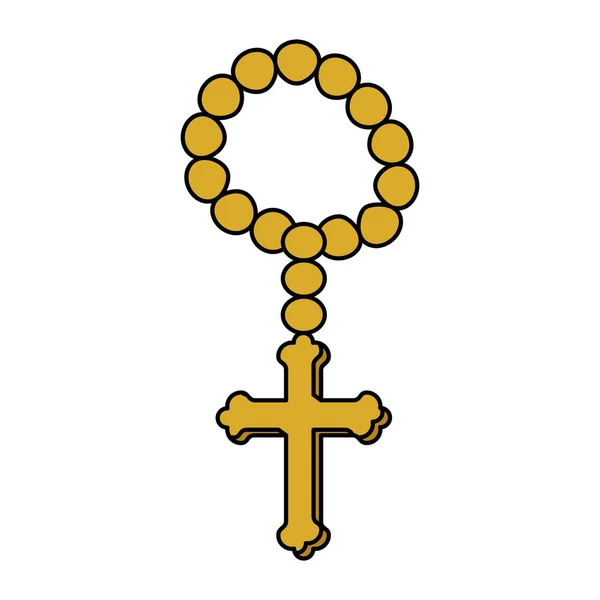Heilige katholieke rozenkrans icoon — Stockvector