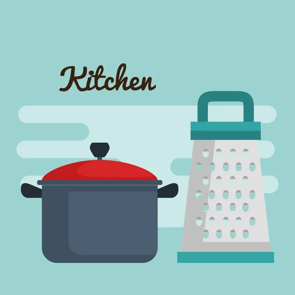 Diseño colorido de utensilios de cocina — Vector de stock