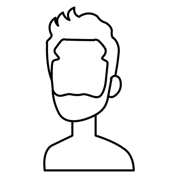 Giovane uomo con barba senza maglietta personaggio avatar — Vettoriale Stock
