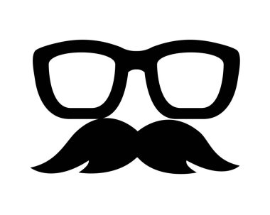 gözlük ile hipster bıyık aksesuarı