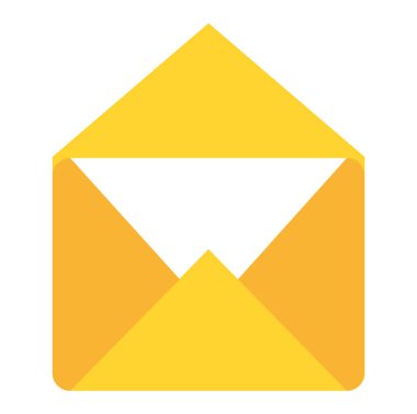 Zarf posta izole simgesi