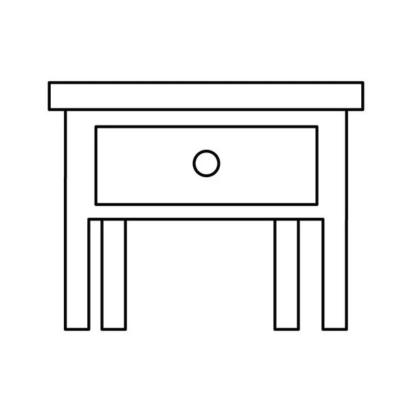 Silhueta de mesa de cabeceira ícone isolado — Vetor de Stock