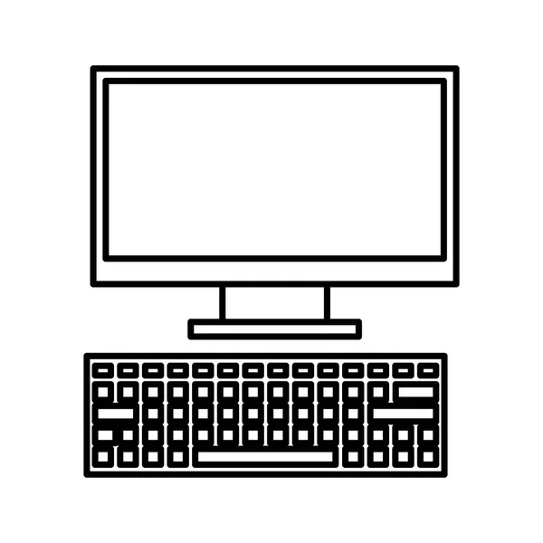 Dator isolerade skrivbordsikon — Stock vektor