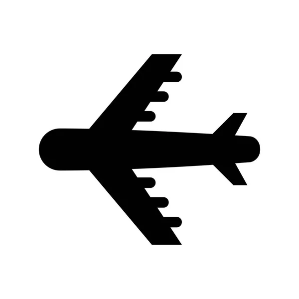 Силует літака ізольована піктограма — стоковий вектор