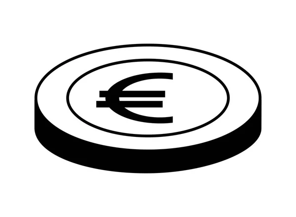 Coin euro isolated icon — Stock Vector