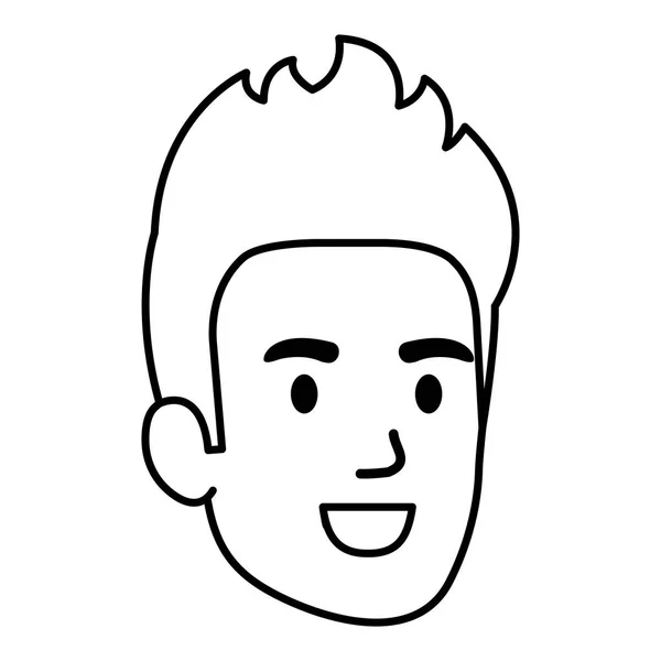 Joven cabeza avatar carácter — Vector de stock