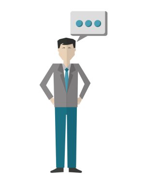 konuşma kabarcık avatar karakter ile işadamı