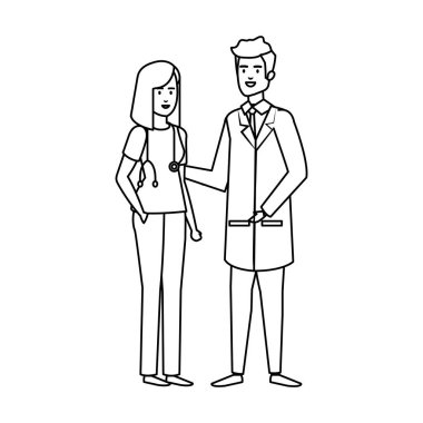 profesyoneller Doktorlar birkaç karakter avatarları