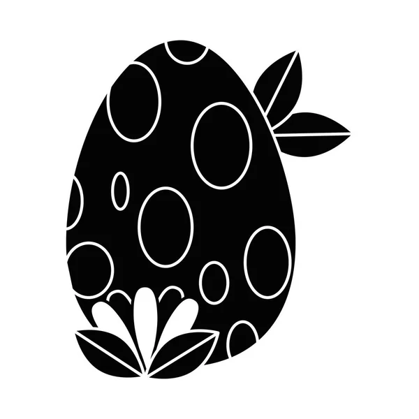 Oeuf de Pâques peint pointillé et feuilles — Image vectorielle