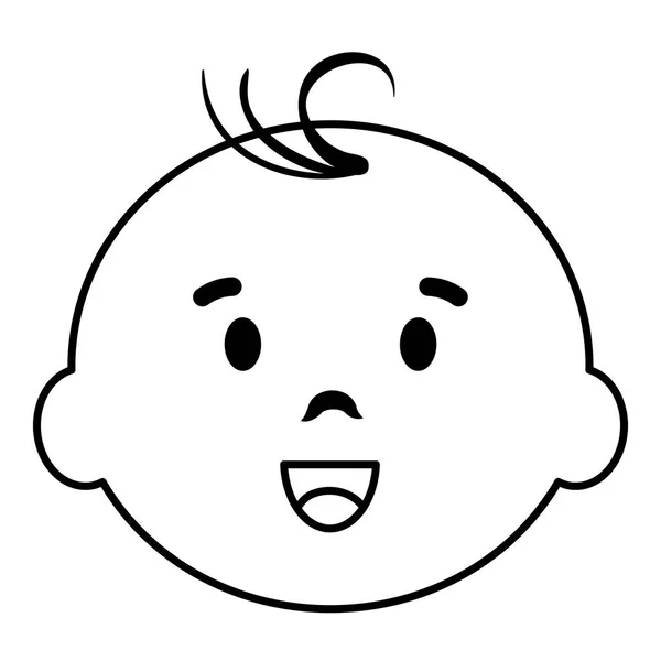 Pequeño niño bebé cabeza carácter — Vector de stock