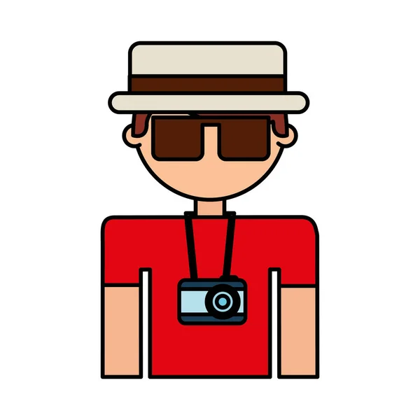 Turystyczna człowiek avatar znaków — Wektor stockowy