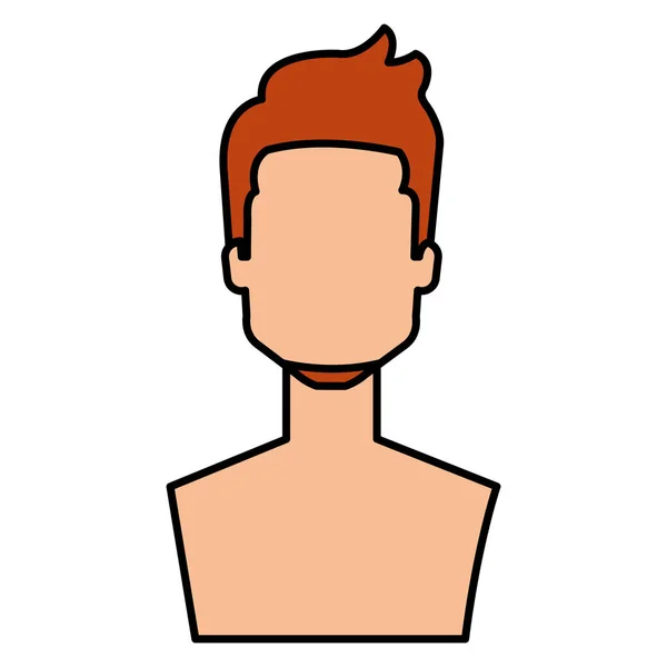 Νεαρός άνδρας με γενειάδα shirtless avatar χαρακτήρων — Διανυσματικό Αρχείο