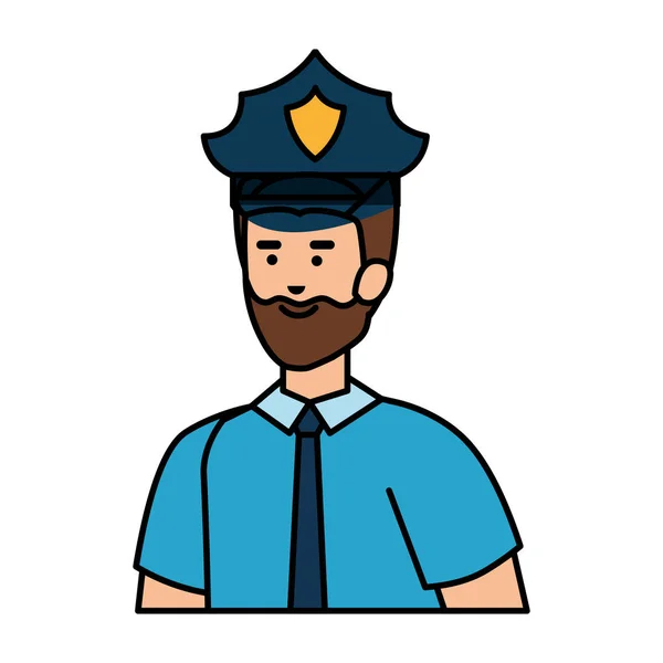 Oficer policji avatar znaków — Wektor stockowy