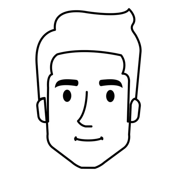 Joven cabeza avatar carácter — Vector de stock