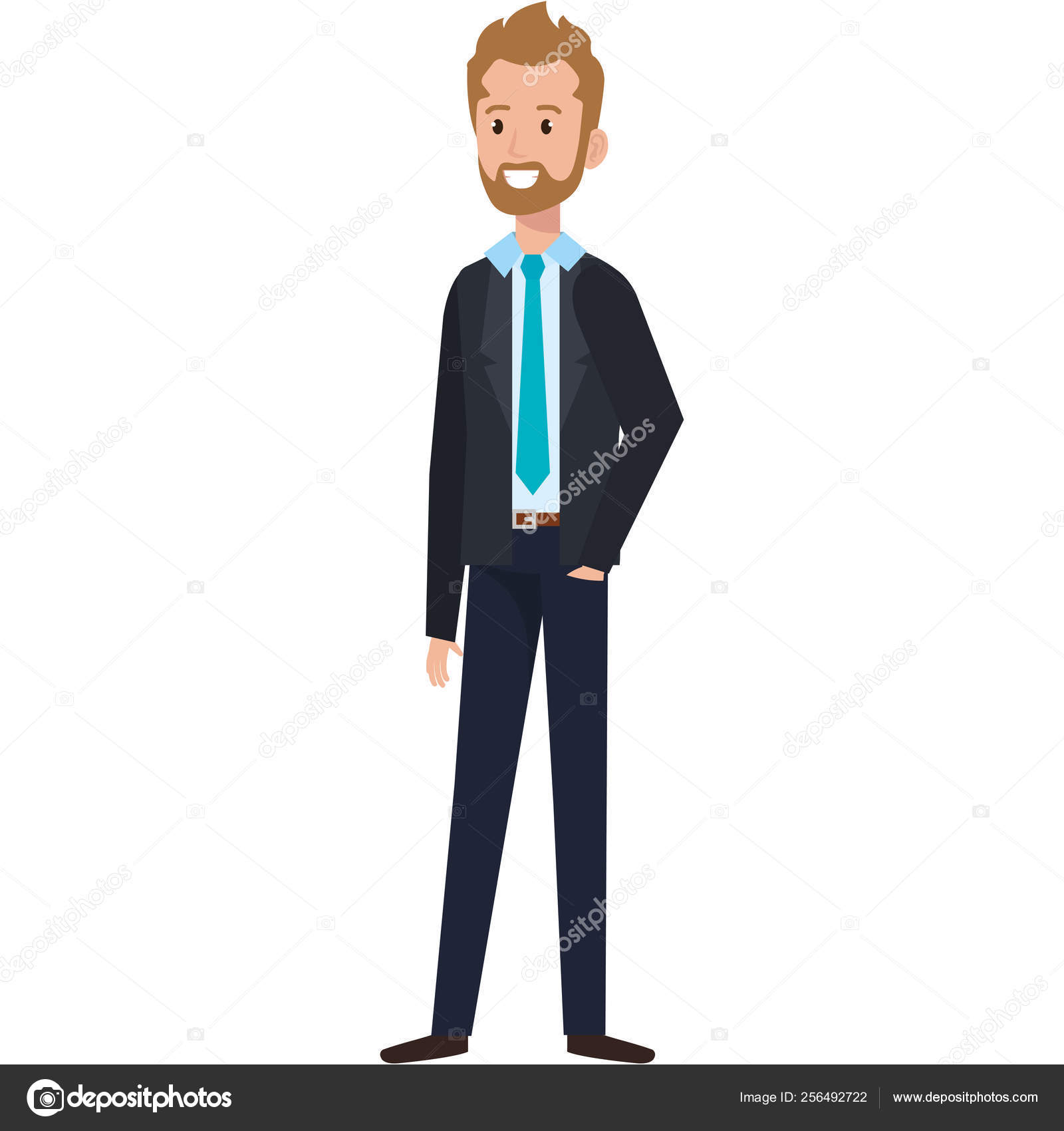 Face of man with beard. Avatar icon illustration. Businessman show thumb up  Stock Photo - Alamy