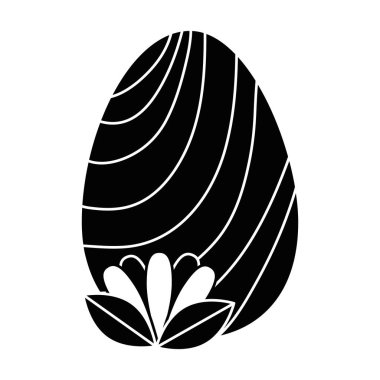 çizgiler ve Leafs ile boyanmış Paskalya yumurtası