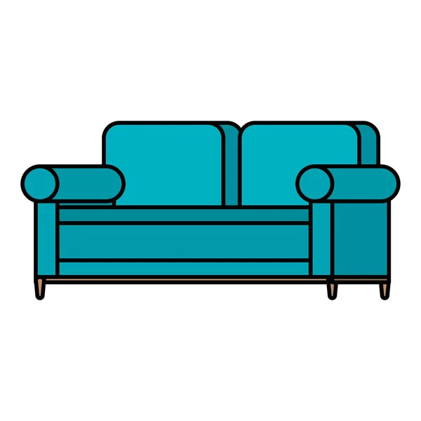 Canapé confortable icône isolée — Image vectorielle